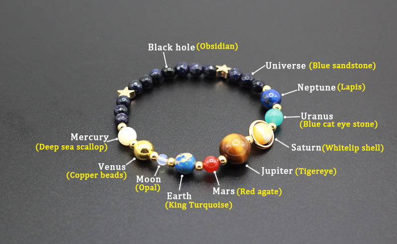 Handmade 8 Planet Solar System Bracelet